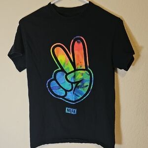 Neff Black Short Sleeve Tee with Peace Sign